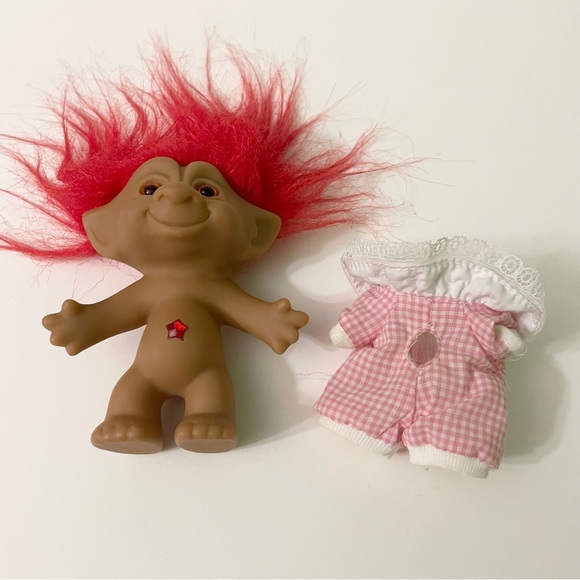 Ace Novelty Troll Doll with Red Hair Jewel and Pink Outfit - Picture 13 of 16